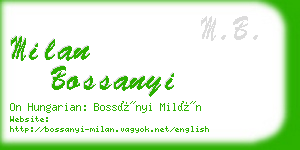 milan bossanyi business card